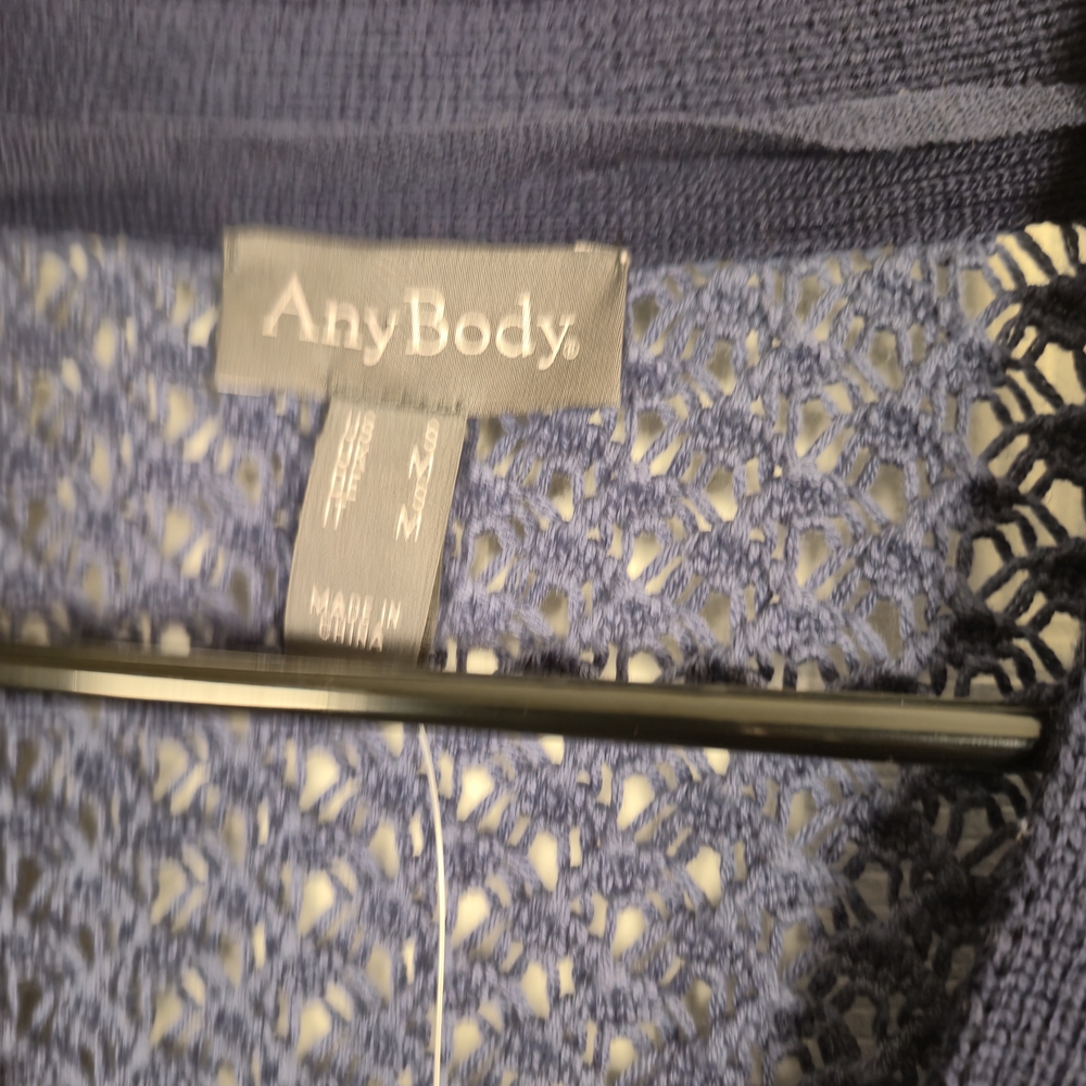 AnyBody Colorblock Crochet Knit Cardigan | Textured Layer - Picture 5 of 6